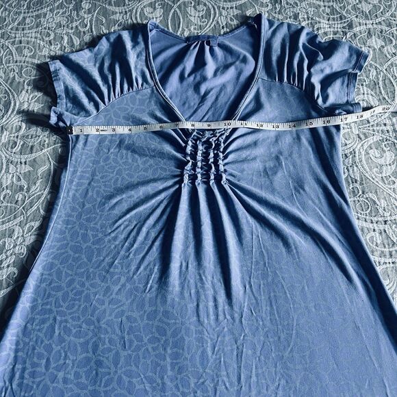 Fresh Produce Dress Women M Blue Emma Floral Pullover Stretch Cottage Comfy USA - Picture 6 of 11